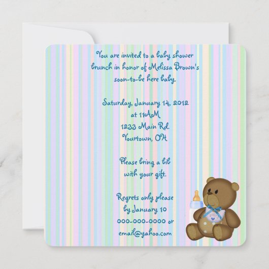 Humoristisch Baby shower Kaart (Achterkant)