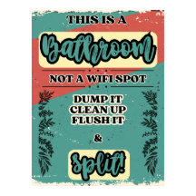 Humoristisch badkamer etiquette teken