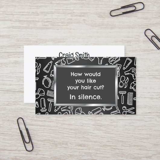 Humoristisch 💇 Barber Visitekaartje (Voorkant / Achterkant in situ)