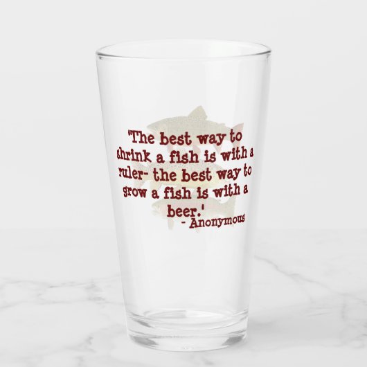 Humoristisch bierglas met forel glas (Achterkant)