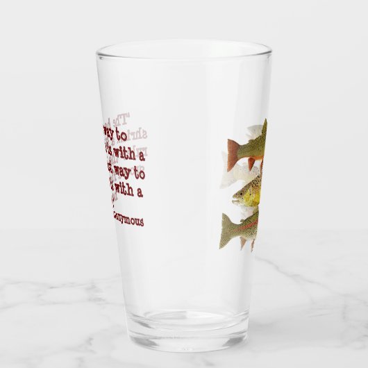 Humoristisch bierglas met forel glas (Rechts)