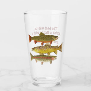 Humoristisch bierglas met forel glas