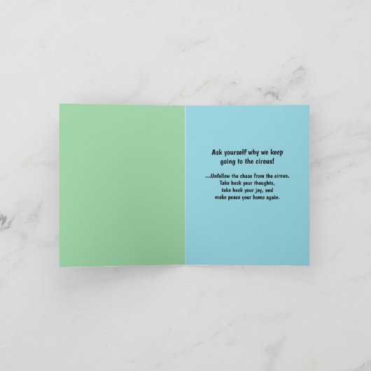 Humoristisch Circus Clown kunstwerk Bedankkaart (Binnen)