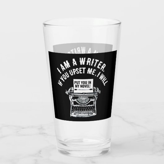 Humoristisch citaat van de schrijver glas (Achterkant)