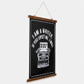 Humoristisch citaat van de schrijver hangend wandkleed (Gebogen)