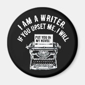 Humoristisch citaat van de schrijver magneet (Voorkant)