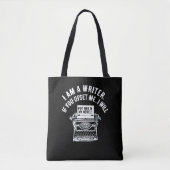 Humoristisch citaat van de schrijver tote bag (Voorkant)