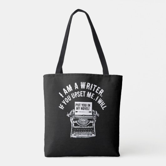 Humoristisch citaat van de schrijver tote bag (Achterkant)