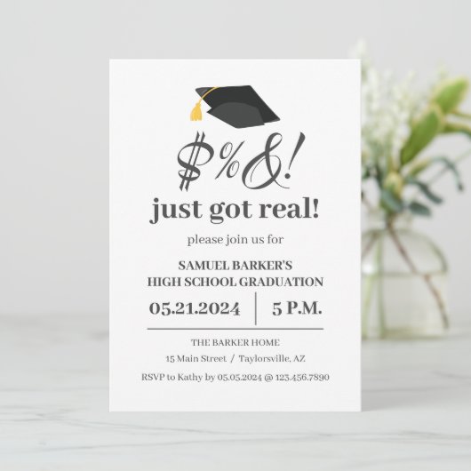 Humoristisch en leuk Afstuderen Kaart (Staand voorkant)