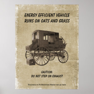 Humoristisch Energiezuinig Voertuig Poster