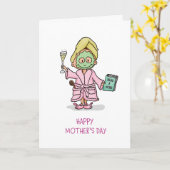 Humoristisch Gelukkig Moederdag - Tijd te Kaart (Gele Bloem)