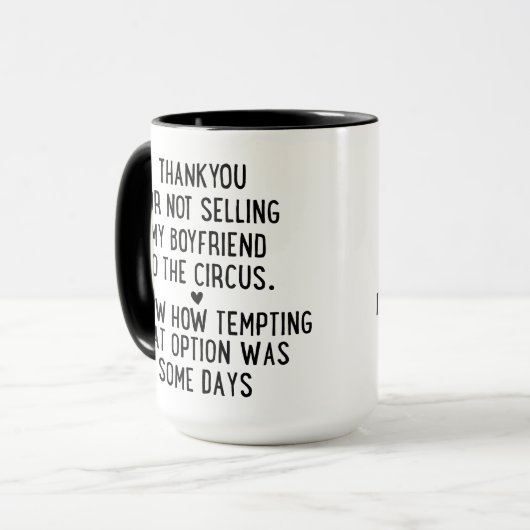 Humoristisch geschenk, Bedankt voor het niet verko Mok (Voorkant links)