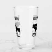 Humoristisch Gevist Fish Silhouette Tekstontwerp Glas (Links)