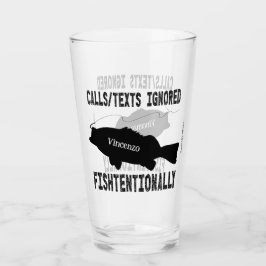 Humoristisch Gevist Fish Silhouette Tekstontwerp Glas