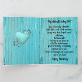 Humoristisch, grappig, blauw, rustiek hart 30e ver kaart (Binnen)