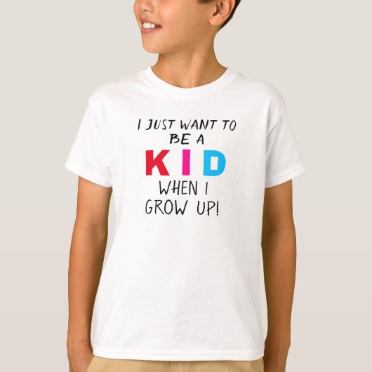 Humoristisch Ik wil gewoon een Kind Red Pink Blue  T-shirt (Voorkant)