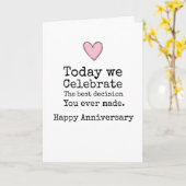 humoristisch Jubileum Kaart (Gele Bloem)