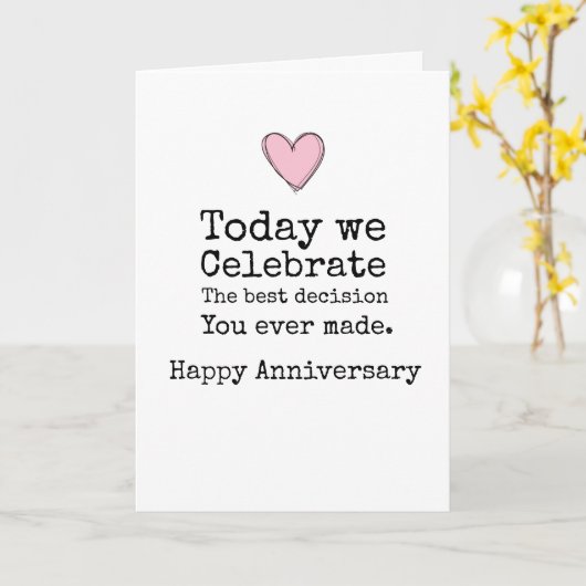 humoristisch Jubileum Kaart (Gele Bloem)