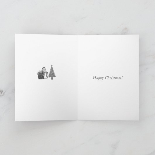 Humoristisch kerstgedicht Kerstman en kerstboom gr Feestdagen Kaart (Binnen)