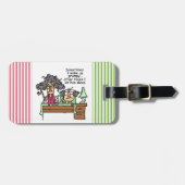 Humoristisch laat chagrijnig slapen bagagelabel (Voorkant horizontaal)