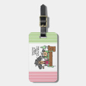 Humoristisch laat chagrijnig slapen bagagelabel (Voorkant verticaal)