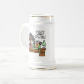 Humoristisch laat chagrijnig slapen bierpul (Voorkant links)