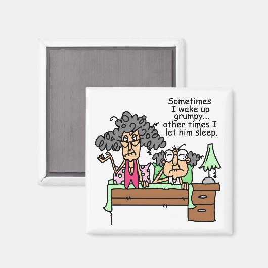 Humoristisch laat chagrijnig slapen magneet (Voorkant / Achterkant)