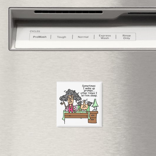 Humoristisch laat chagrijnig slapen magneet (Insitu (Vaatwasser))