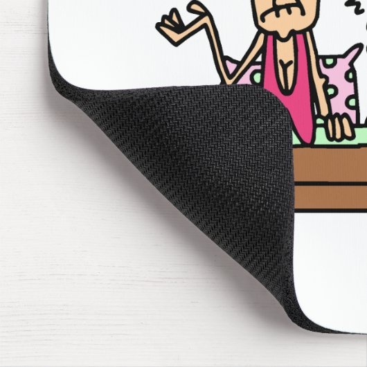 Humoristisch laat chagrijnig slapen muismat (Hoek)