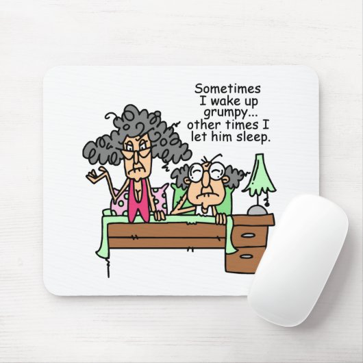 Humoristisch laat chagrijnig slapen muismat (Met muis)