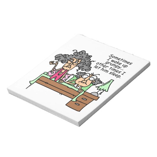 Humoristisch laat chagrijnig slapen notitieblok (Linkerzijde)