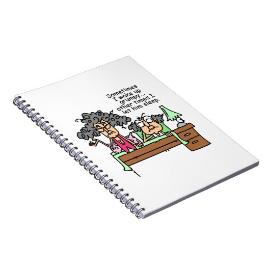 Humoristisch laat chagrijnig slapen notitieboek (Rechterzijde)