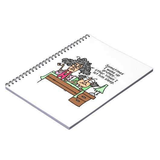 Humoristisch laat chagrijnig slapen notitieboek (Linkerzijde)