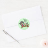 Humoristisch laat chagrijnig slapen ronde sticker (Envelop)