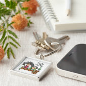 Humoristisch laat chagrijnig slapen sleutelhanger (Zijkant)