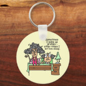 Humoristisch laat chagrijnig slapen sleutelhanger (Voorkant)