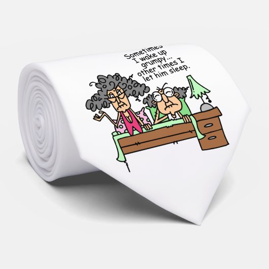 Humoristisch laat chagrijnig slapen stropdas (Opgerold)