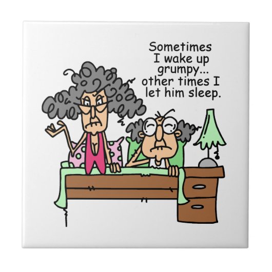 Humoristisch laat chagrijnig slapen tegeltje (Voorkant)