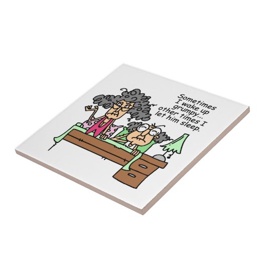 Humoristisch laat chagrijnig slapen tegeltje (Zijkant)