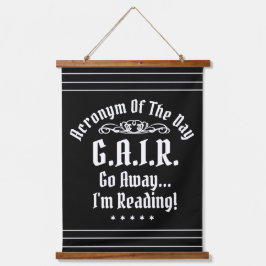 Humoristisch lezen Acroniem Witte Tekst Hangend Wandkleed