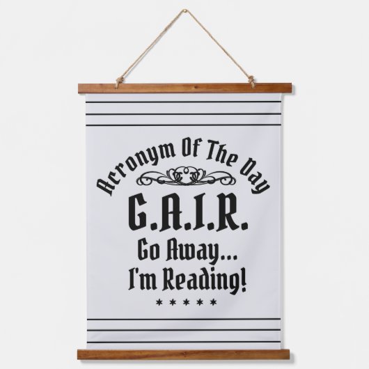 Humoristisch lezen Acroniem Zwarte Tekst Hangend Wandkleed (Voorkant)