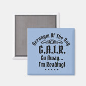 Humoristisch lezen Acroniem Zwarte Tekst Magneet (Voorkant / Achterkant)