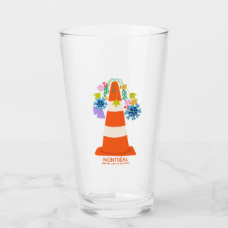 Humoristisch Montréal oranje kegel stad cadeau Glas