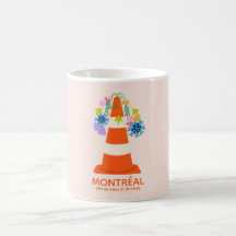 Humoristisch Montréal oranje verkeerskegels stad c