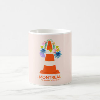 Humoristisch Montréal oranje verkeerskegels stad c Koffiemok