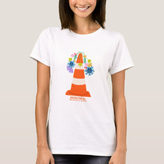 Humoristisch Montréal oranje verkeerskegels stad c T-shirt