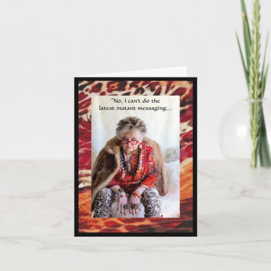 Humoristisch nadenken over instant messaging kaart (Voorkant)