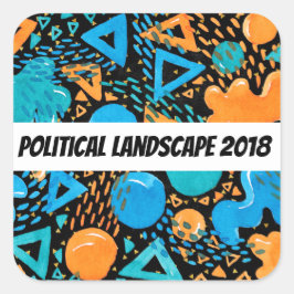 Humoristisch politiek landschap 2018 vierkante sticker