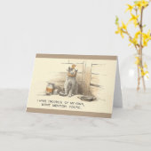  humoristisch Sick Cat Wenskaart Kaart (Gele Bloem)