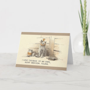  humoristisch Sick Cat Wenskaart Kaart